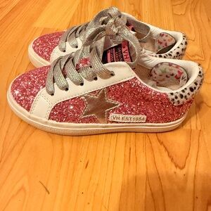 Vintage Havana Kids Glitter Sneakers - Pink and Silver